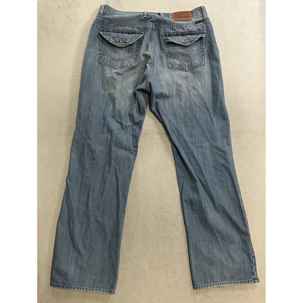 Lucky Brand Dungarees Jeans Men's 36x32 Newman 181 Boot Leg Blue Flap Pockets